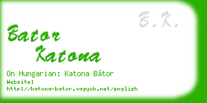 bator katona business card
